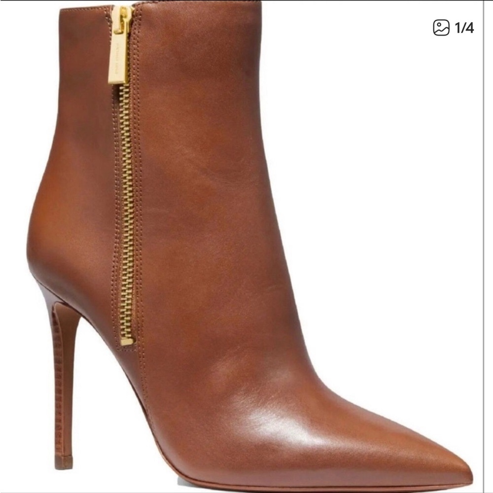 Michael Kors Brown Leather Heeled Boots size 9